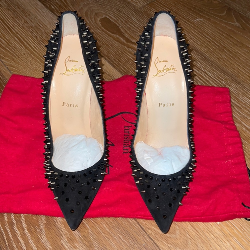 Christian Louboutin suede studded heel! Never worn! Size 39.5